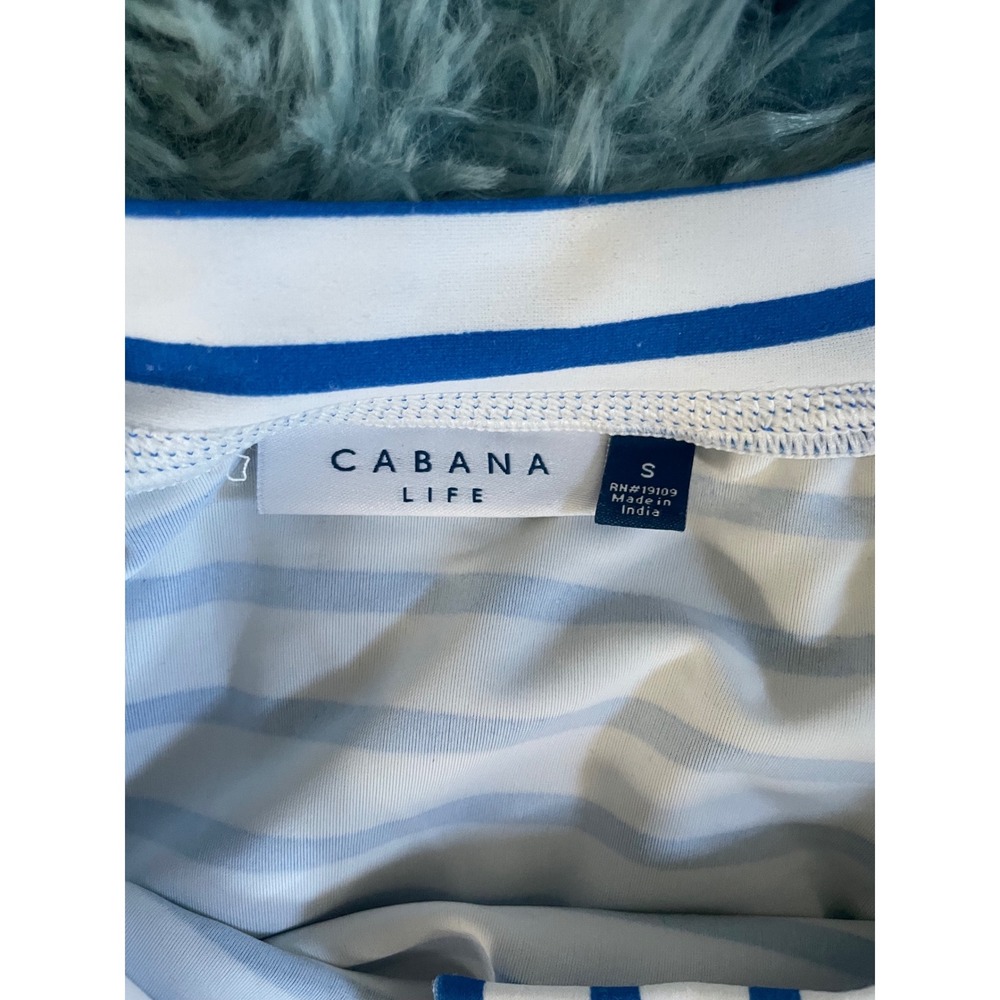 Cabana Life UPF 50+ Sun Protection Long‎ Sleeve Top Blue Stripe Women's Small - Picture 2 of 2